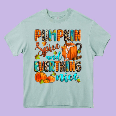 Pumpkin Spice And Everthing Nice Heavy Core Tee Designed By Zillion Design Studio