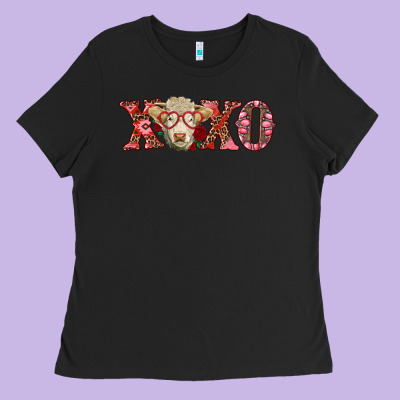 Xoxo Charolais Cow Ladies Tee Designed By Ranaportraitstore