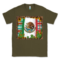 Army Green mexican flag background with cactus and sunflower tumbler Classic Tee - Jasminsmagicworld
