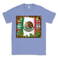 Colony Blue mexican flag background with cactus and sunflower tumbler Classic Tee - Jasminsmagicworld