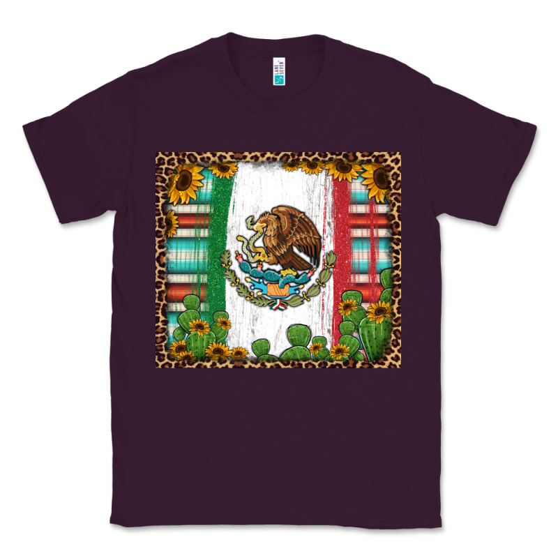 Mexican Flag Background With Cactus And Sunflower Tumbler Classic Tee by Jasminsmagicworld | Teevron