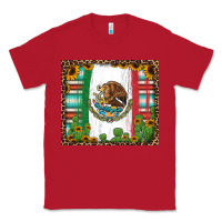 Red mexican flag background with cactus and sunflower tumbler Classic Tee - Jasminsmagicworld