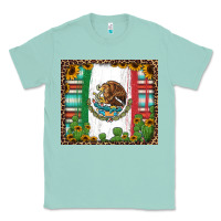Seafoam mexican flag background with cactus and sunflower tumbler Classic Tee - Jasminsmagicworld