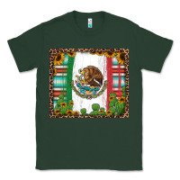 Sports Green mexican flag background with cactus and sunflower tumbler Classic Tee - Jasminsmagicworld