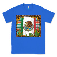 True Royal mexican flag background with cactus and sunflower tumbler Classic Tee - Jasminsmagicworld