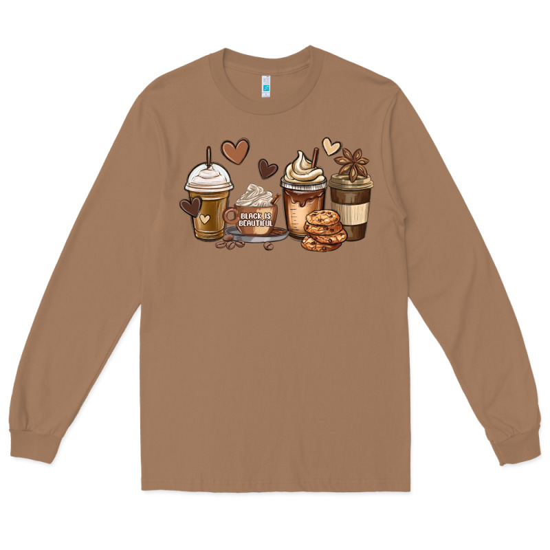 Melanin Afro Coffee Cups Long Sleeve Tee by MaliasSmallBusiness | Teevron