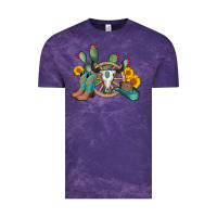 Cloud Purple wheel bull skull western cowboy Vintage Tee - AdoDesignShop