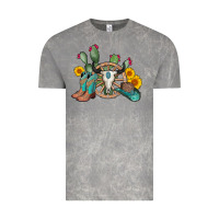 Cloud Rock wheel bull skull western cowboy Vintage Tee - AdoDesignShop