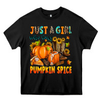 Black just a girl who loves pumpkin spice Heavy Core Tee - Zillion Design Studio