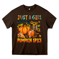 Chocolate Brown just a girl who loves pumpkin spice Heavy Core Tee - Zillion Design Studio
