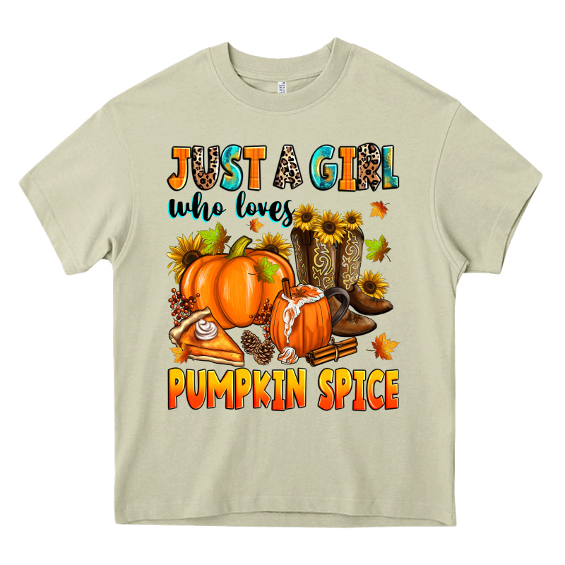 Just A Girl Who Loves Pumpkin Spice Heavy Core Tee by Zillion Design Studio | Teevron