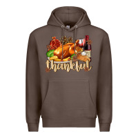 Coffee Thankful with Turkey Premium Hoodie - texasbilliewilder