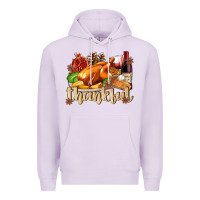 Lilac Thankful with Turkey Premium Hoodie - texasbilliewilder
