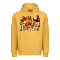 Mustard Thankful with Turkey Premium Hoodie - texasbilliewilder