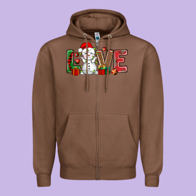 Love Snowman Bbs Zipper Hoodie Designed By Bundleandbundleshop
