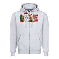 Heather Grey love snowman bbs Zipper Hoodie - BundleAndBundleShop