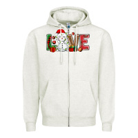 Oatmeal Heather love snowman bbs Zipper Hoodie - BundleAndBundleShop