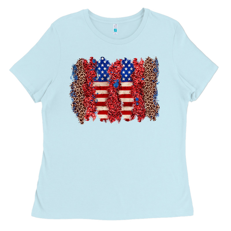 4th Of July Brushstroke Ladies Tee by Zillion Design Studio | Teevron