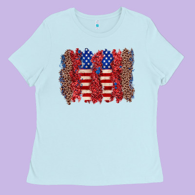 4th Of July Brushstroke Ladies Tee Designed By Zillion Design Studio