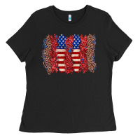Black 4th of july brushstroke Ladies Tee - Zillion Design Studio
