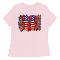 Bubblegum Pink 4th of july brushstroke Ladies Tee - Zillion Design Studio