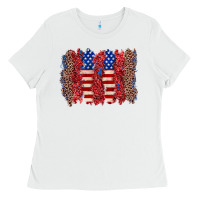 White 4th of july brushstroke Ladies Tee - Zillion Design Studio