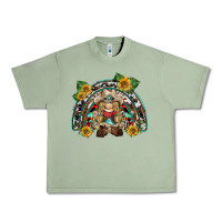 Oil Green western gnome sunflowers rainbow Urban Heavy Tee - BarkalooDesign