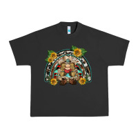 Pigment Black western gnome sunflowers rainbow Urban Heavy Tee - BarkalooDesign