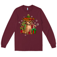 Burgundy Chihuahua Christmas Long Sleeve Tee - JahusDesignShop
