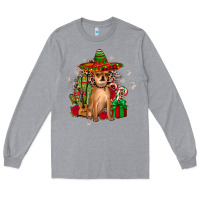 Heather Grey Chihuahua Christmas Long Sleeve Tee - JahusDesignShop