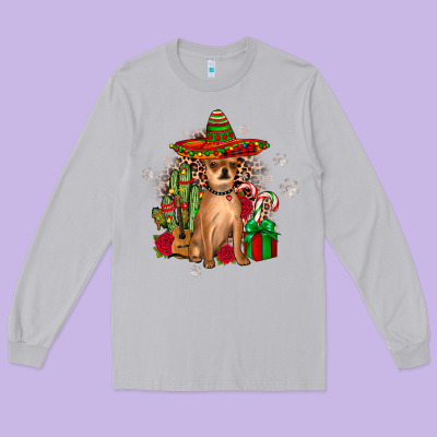 Chihuahua Christmas Long Sleeve Tee Designed By Jahusdesignshop