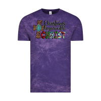 Cloud Purple christmas begins with christ Vintage Tee - AdoDesignShop