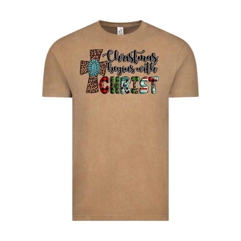 Christmas Begins With Christ Vintage Tee by AdoDesignShop | Teevron