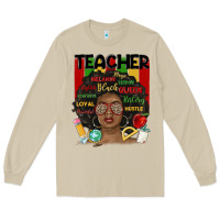 Mushroom black woman teacher Long Sleeve Tee - MaliasSmallBusiness