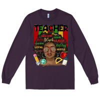Plum black woman teacher Long Sleeve Tee - MaliasSmallBusiness