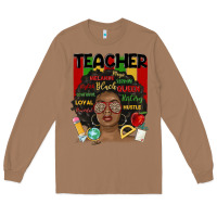 Toasted Coconut black woman teacher Long Sleeve Tee - MaliasSmallBusiness