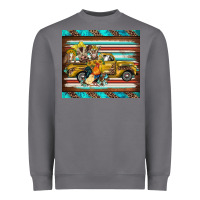 Storm western truck farm animals serape leopard turquoise's Heavyweight Sweatshirt - BarkalooDesign