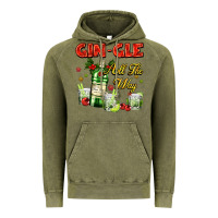 Vintage Olive gin`gle all the way with bottle and cocktails Vintage Hoodie - AdoDesignShop