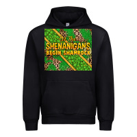 Black Let the shenanigans begin shamrock tumbler Urban Hoodie - HowdyJamesFarm