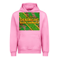 Fuchsia Pink Let the shenanigans begin shamrock tumbler Urban Hoodie - HowdyJamesFarm