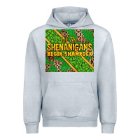 Heather Grey Let the shenanigans begin shamrock tumbler Urban Hoodie - HowdyJamesFarm