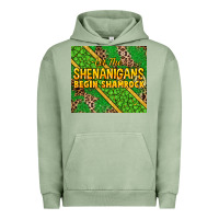 Pigment Oil Green Let the shenanigans begin shamrock tumbler Urban Hoodie - HowdyJamesFarm