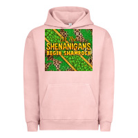 Pigment Salmon Let the shenanigans begin shamrock tumbler Urban Hoodie - HowdyJamesFarm