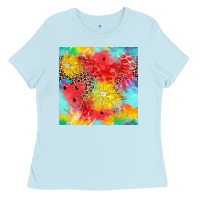 Baby Blue fruits leopard seamless pattern Ladies Tee - Zillion Design Studio