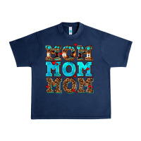 Navy mom mom mom Urban Heavy Tee - AdoDesignShop