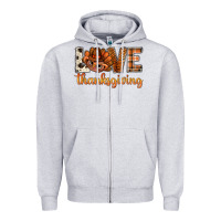 Heather Grey love thanksgiving with turkey bbs Zipper Hoodie - BundleAndBundleShop