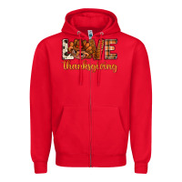 Red love thanksgiving with turkey bbs Zipper Hoodie - BundleAndBundleShop