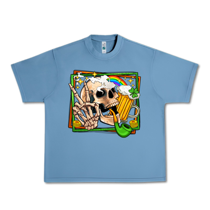 St Patricks Day Peace Skull Urban Heavy Tee by Jasminsmagicworld | Teevron