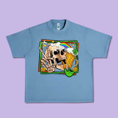 St Patricks Day Peace Skull Urban Heavy Tee Designed By Jasminsmagicworld
