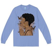 Colony Blue black woman praying Long Sleeve Tee - MaliasSmallBusiness
